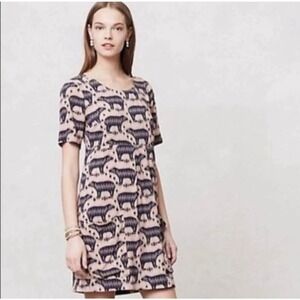 Anthropologie Maeve Zola Bear mini shift dress size 2